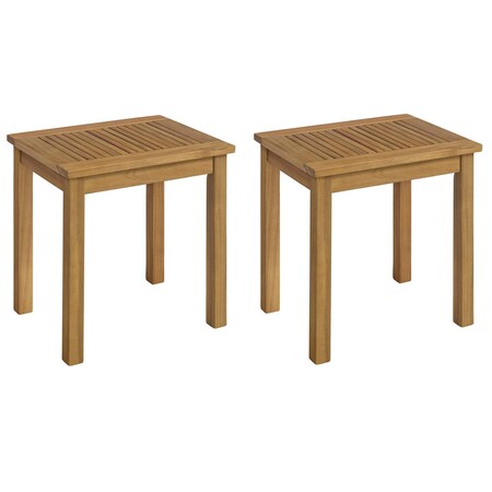 Alaterre Furniture Okemo Weather-Resistant Acacia Wood Outdoor Patio Set of Two 15-in. Wide Rectangular Side Tables ANOK0142ANO